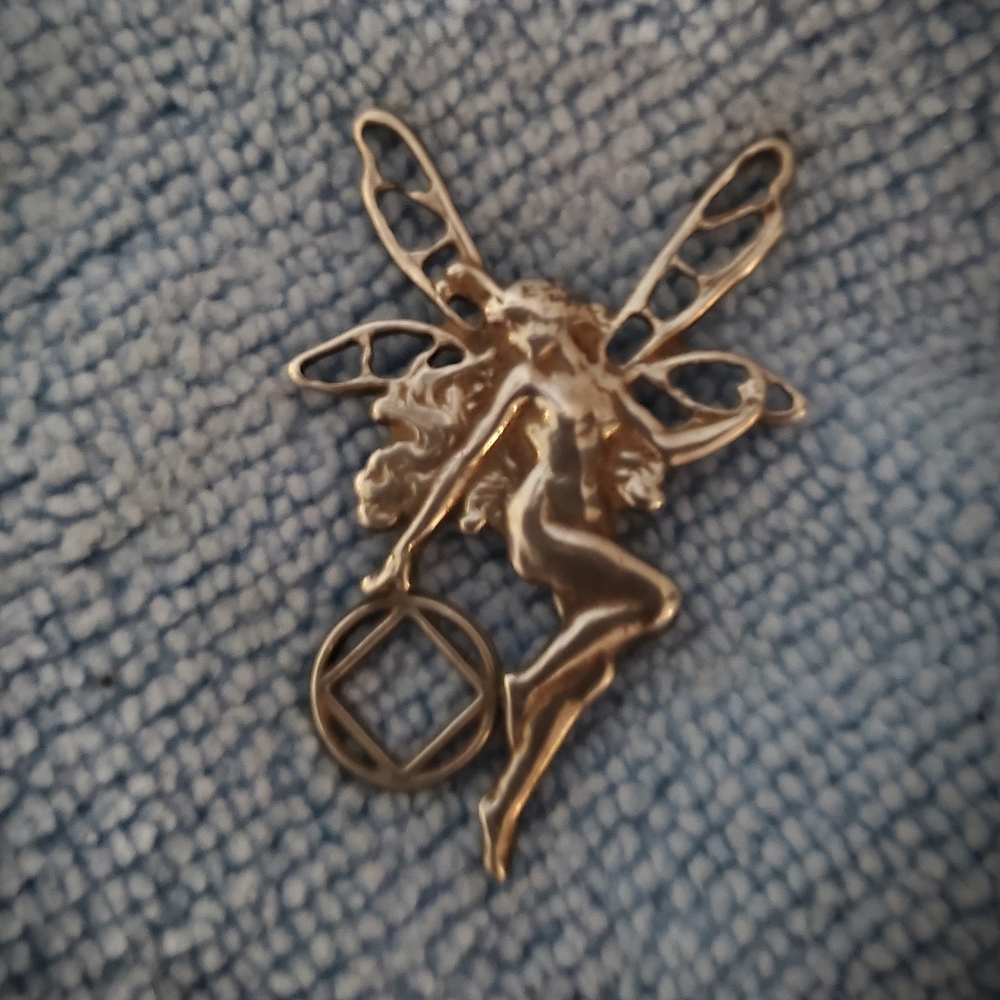Narcotics Anonymous Sterling Silver  Fairy Pendant